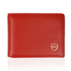 Red & Green Full-Grain Leather Billfold Wallet