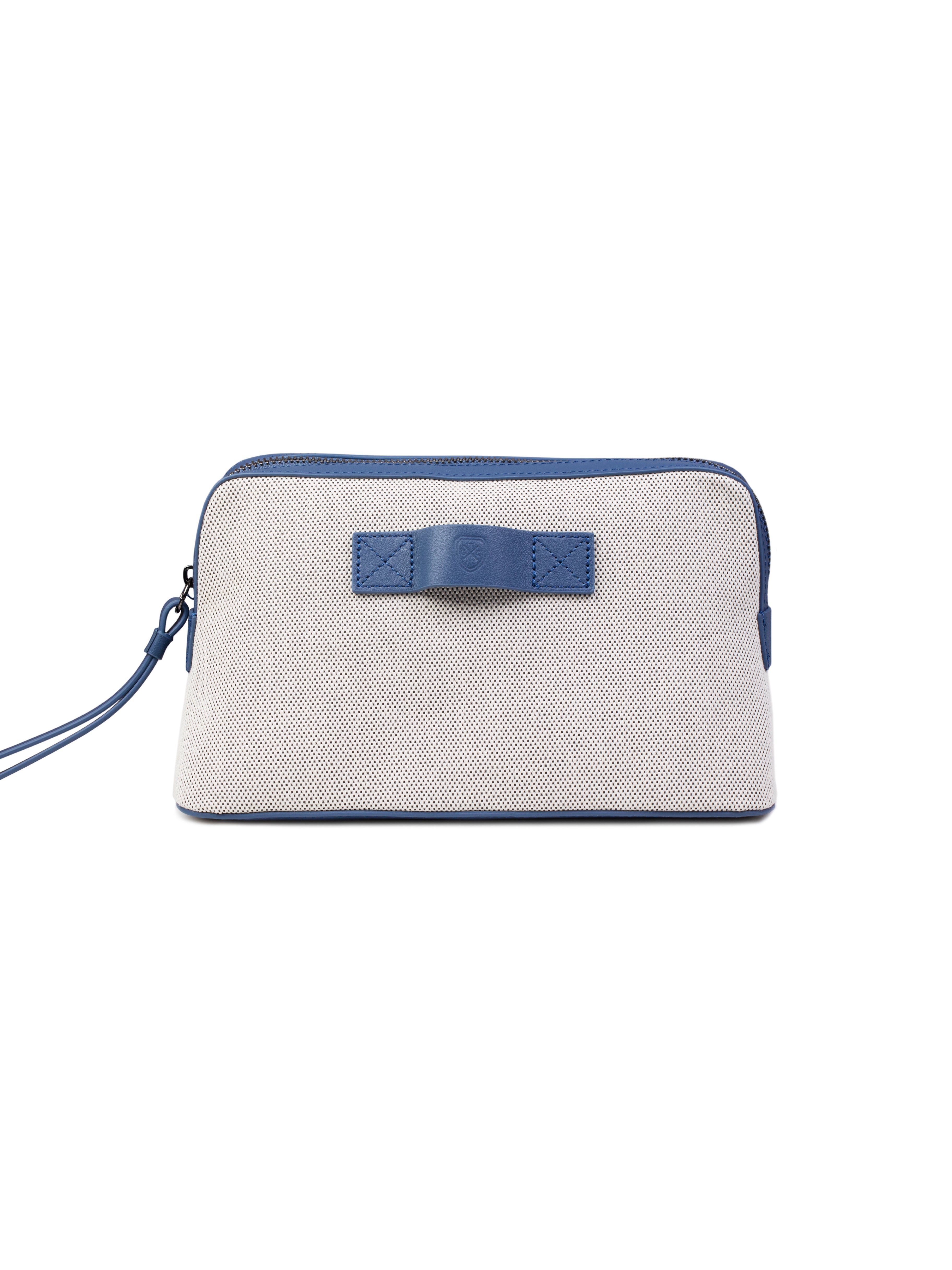 Blue Leather Wash Bag