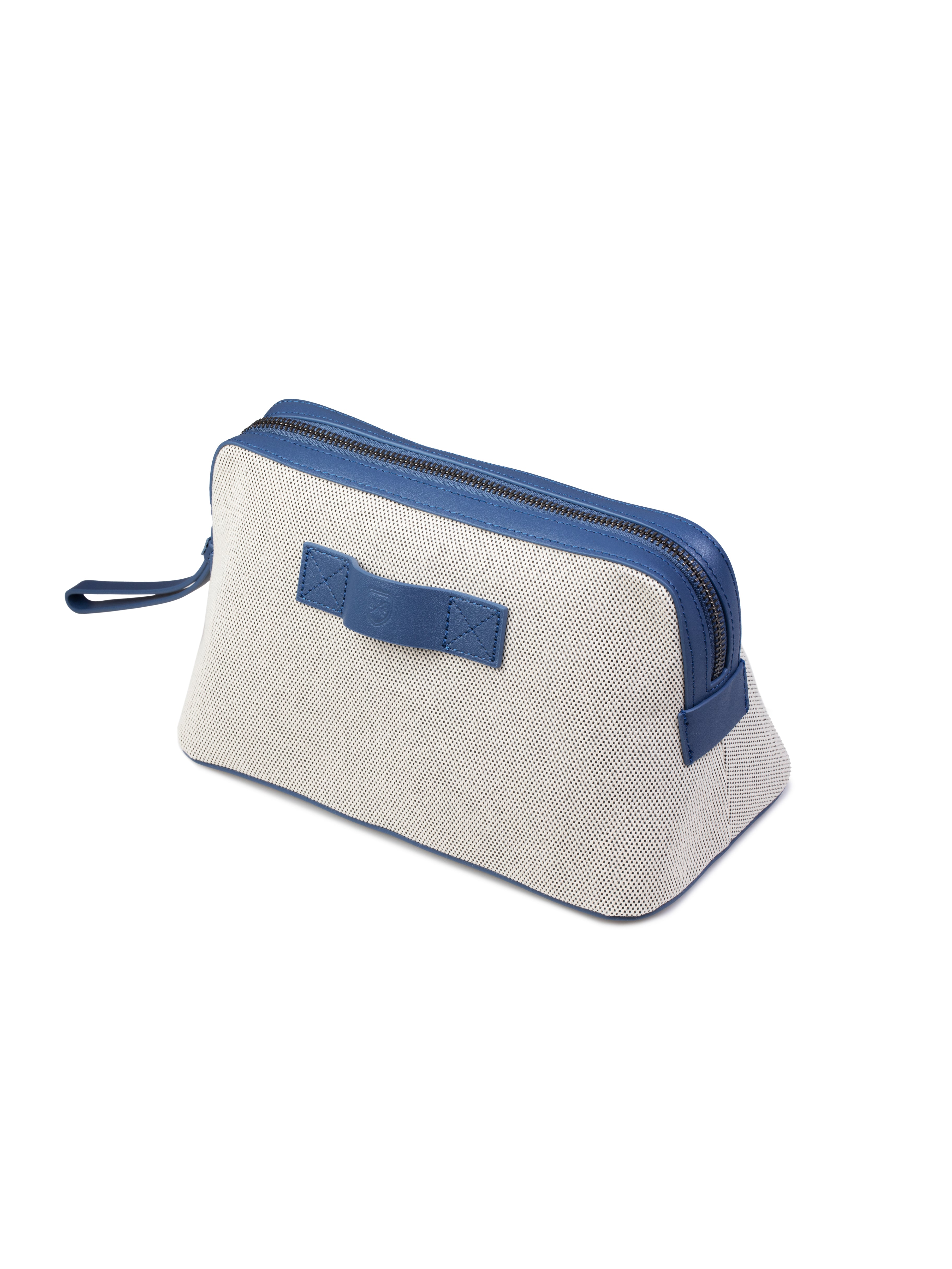 Blue Leather Wash Bag